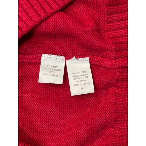 UGLY CHRISTMAS SWEATER Women's Small Red‎ Sweater Embellished Crew Neck Bells - Picture 8 of 14
